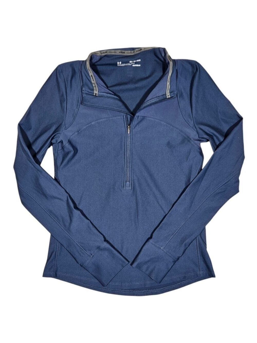 Under Armour HeatGear 1/4 Zip Pullover Women’s XS Blue Long Sleeve Running Shirt
